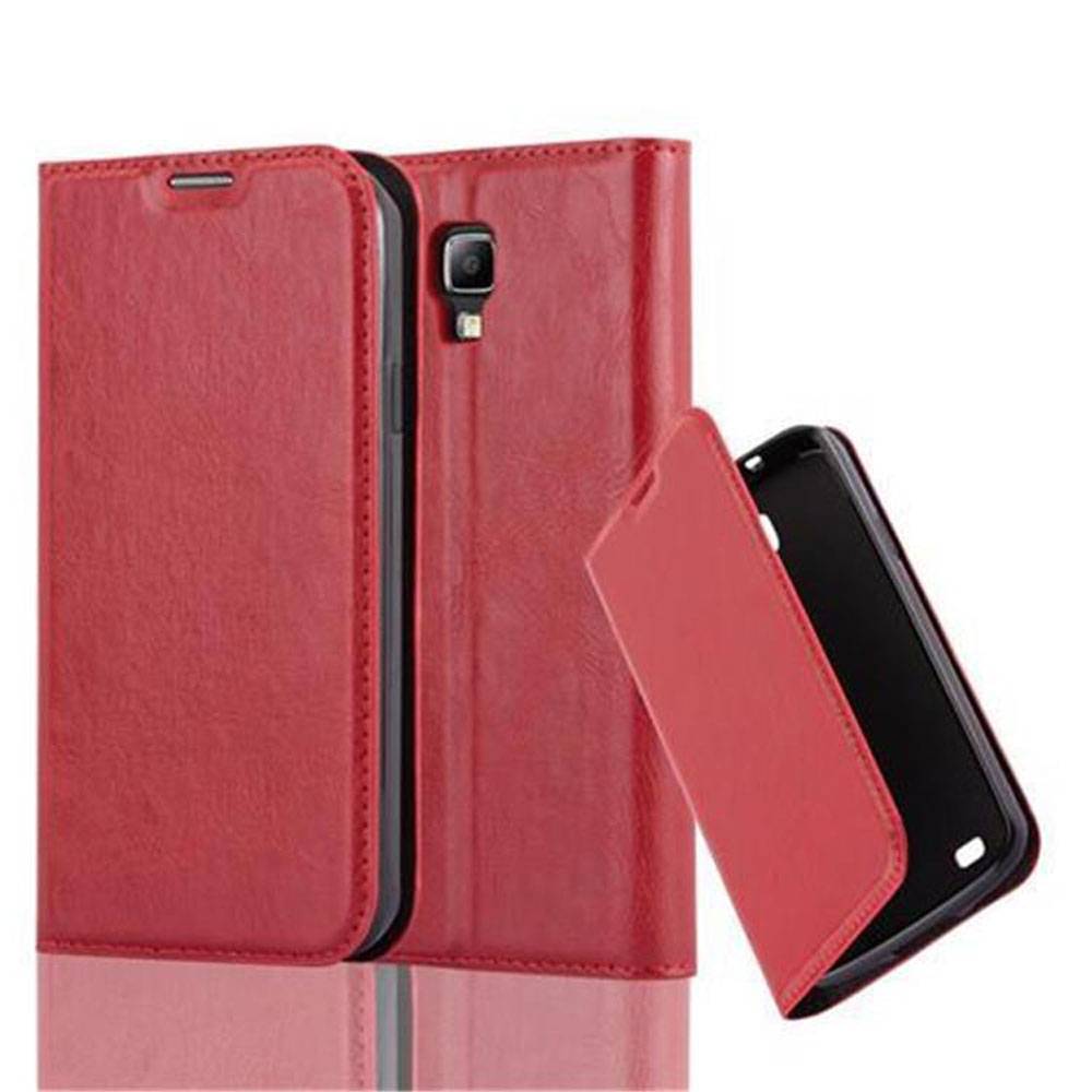 Cadorabo Hülle für Samsung Galaxy S4 ACTIVE Schutz Hülle in Rot Handyhülle Etui Case Cover Magnetverschluss