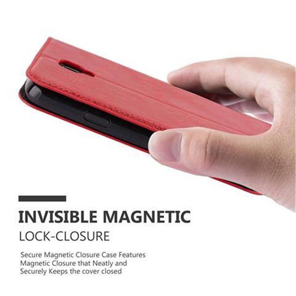 Cadorabo Hülle für Samsung Galaxy S4 ACTIVE Schutz Hülle in Rot Handyhülle Etui Case Cover Magnetverschluss