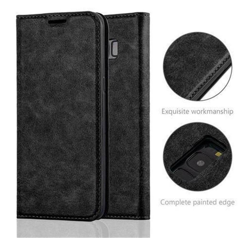 Cadorabo Hülle für Samsung Galaxy S8 PLUS Schutz Hülle in Schwarz Handyhülle Etui Case Cover Magnetverschluss