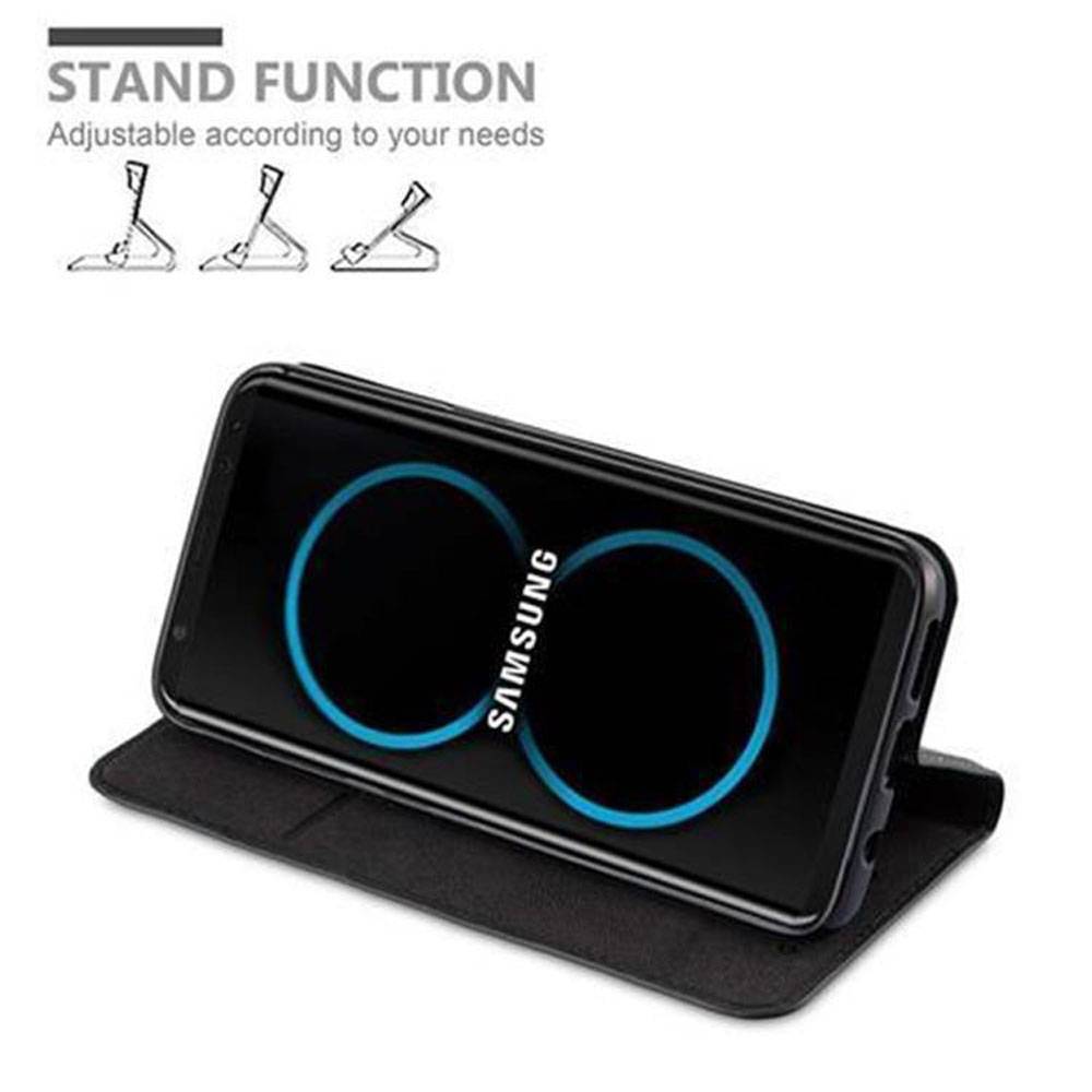 Cadorabo Hülle für Samsung Galaxy S8 PLUS Schutz Hülle in Schwarz Handyhülle Etui Case Cover Magnetverschluss