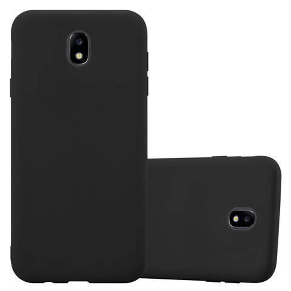 Cadorabo Hülle für Samsung Galaxy J3 2017 Schutzhülle in Schwarz Handyhülle TPU Silikon Etui Case Cover