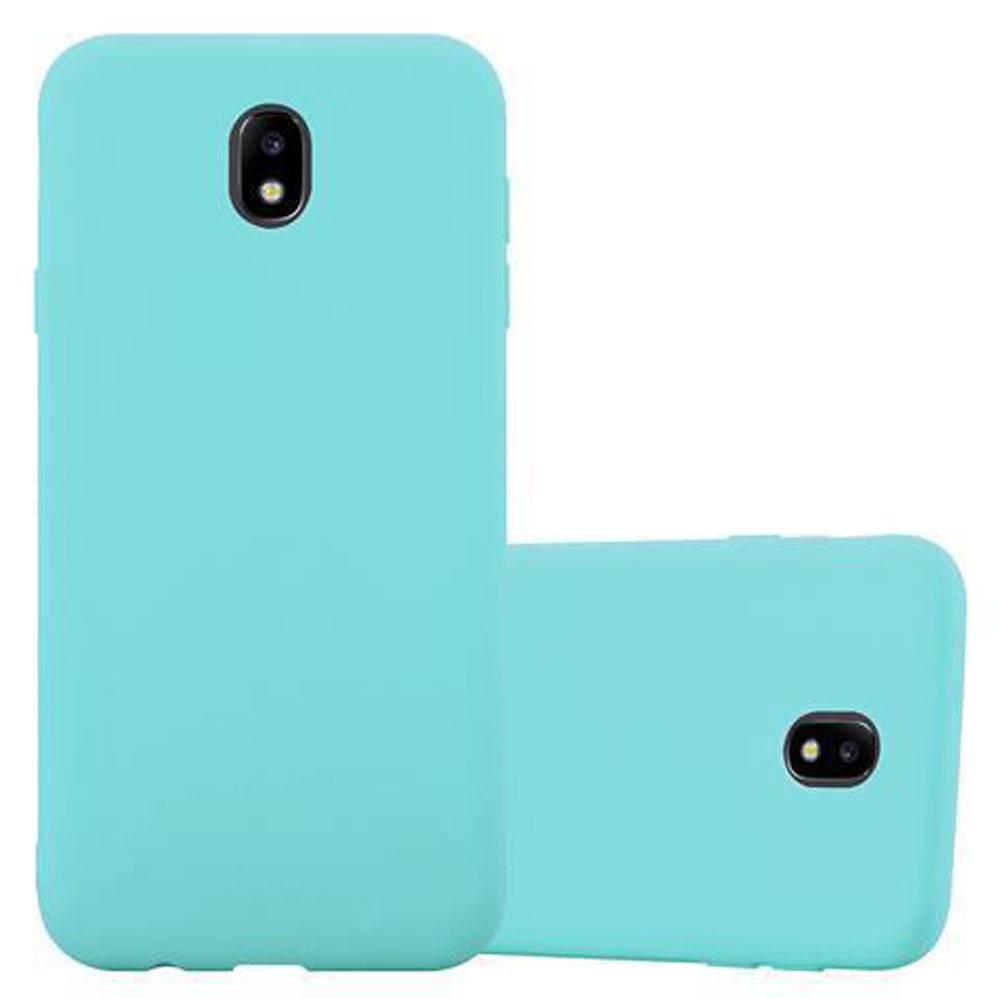 Cadorabo Hülle für Samsung Galaxy J3 2017 Schutzhülle in Blau Handyhülle TPU Silikon Etui Case Cover