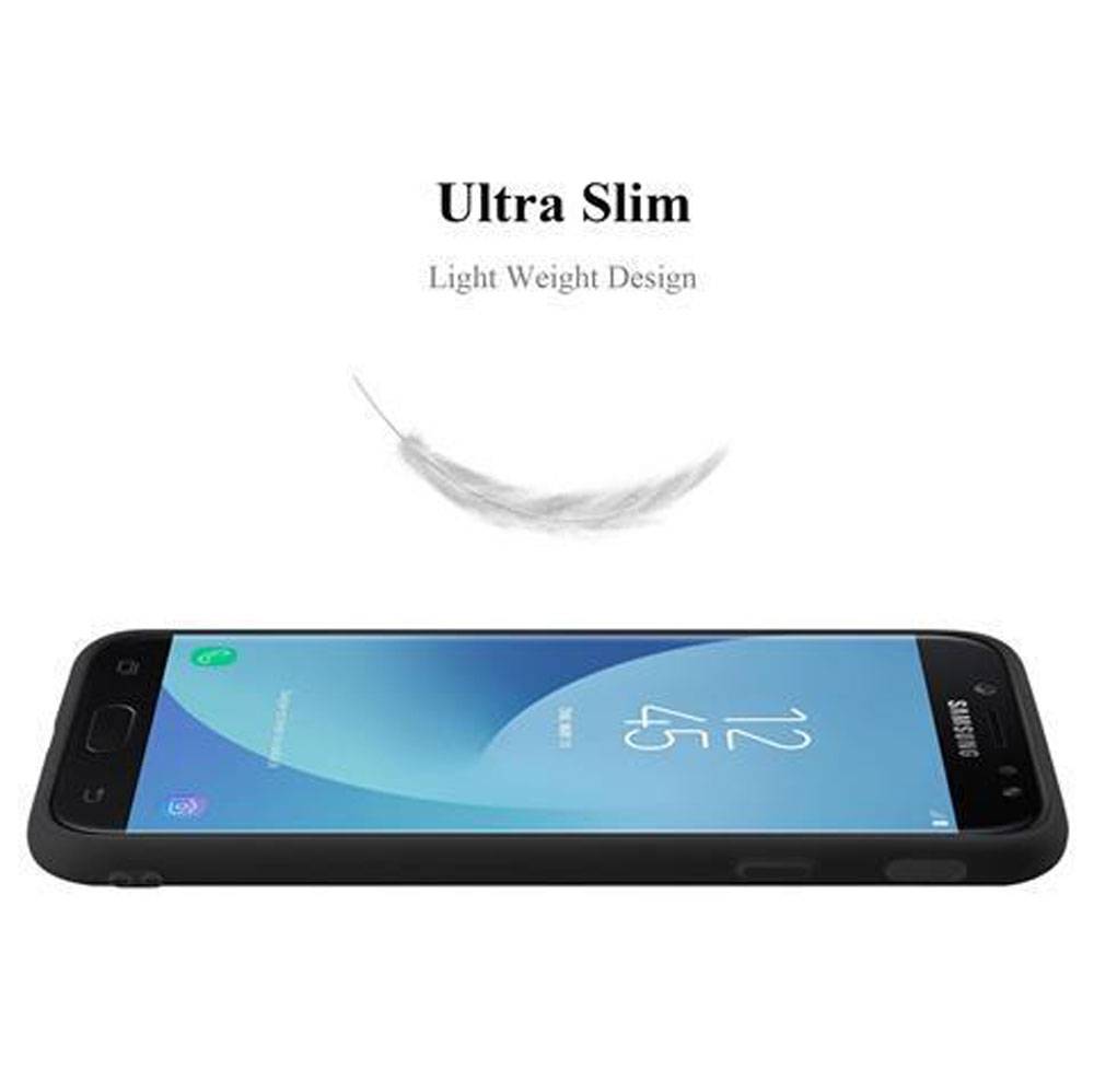 Cadorabo Hülle für Samsung Galaxy J5 2017 Schutzhülle in Schwarz Handyhülle TPU Silikon Etui Case Cover