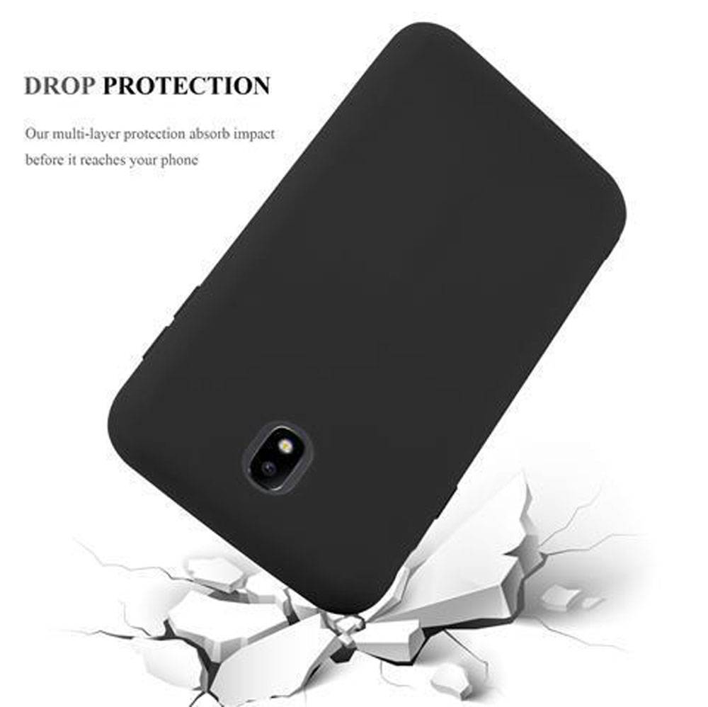 Cadorabo Hülle für Samsung Galaxy J5 2017 Schutzhülle in Schwarz Handyhülle TPU Silikon Etui Case Cover