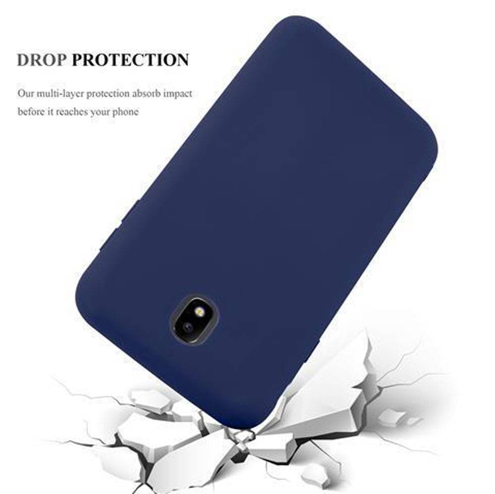Cadorabo Hülle für Samsung Galaxy J7 2017 Schutzhülle in Blau Handyhülle TPU Silikon Etui Case Cover