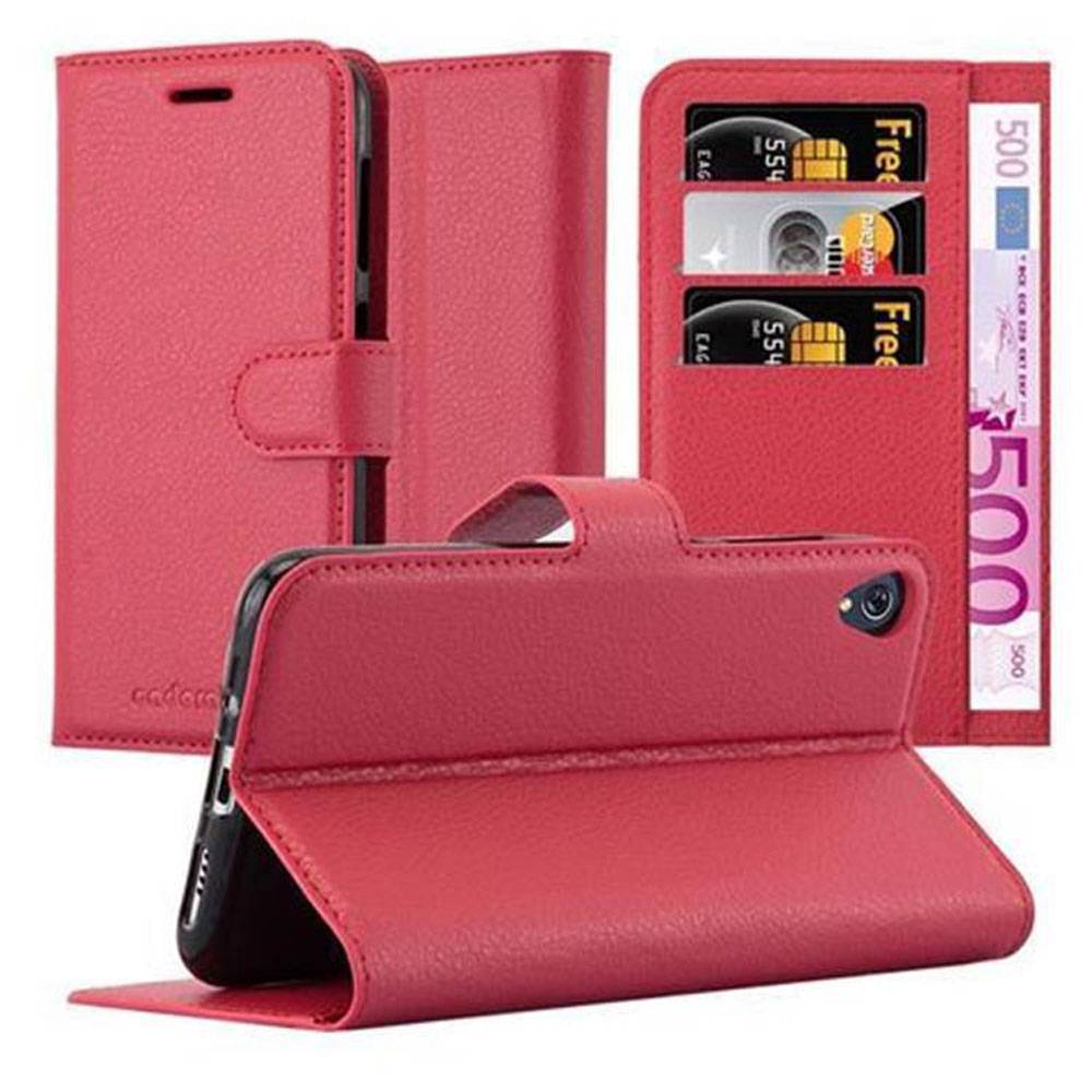 Cadorabo Hülle für Asus ZenFone LIVE / 3 GO Schutz Hülle in Rot Handyhülle Etui Case Cover Magnetverschluss