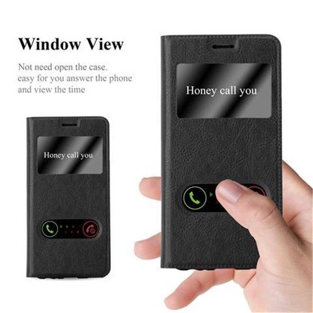 Cadorabo Schutzhülle für Huawei P10 Hülle in Schwarz Handyhülle Book Case Cover Etui