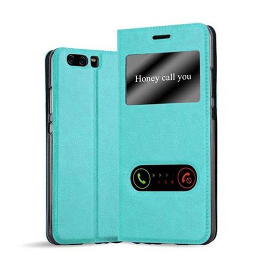 Cadorabo Schutzhülle für Huawei P10 Hülle in Türkis Handyhülle Book Case Cover Etui