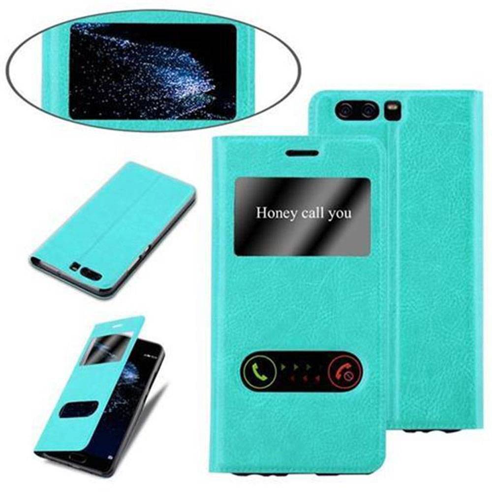 Cadorabo Schutzhülle für Huawei P10 Hülle in Türkis Handyhülle Book Case Cover Etui