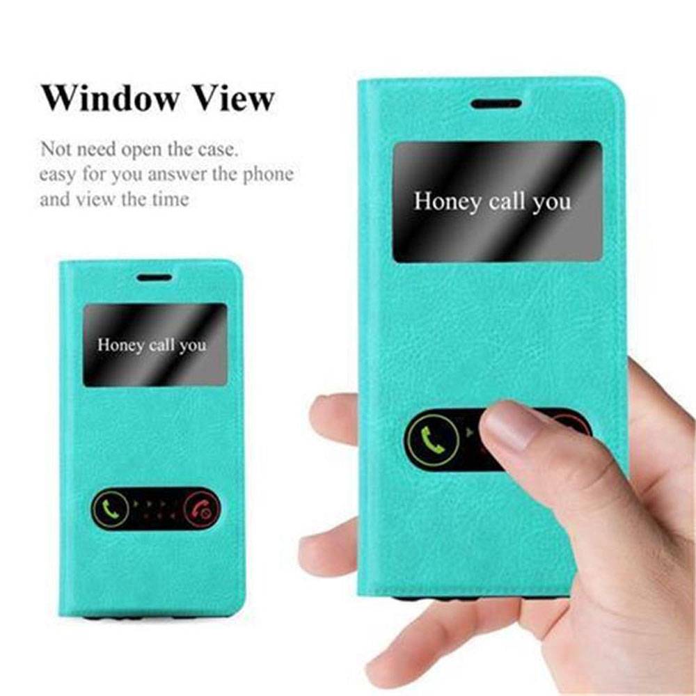 Cadorabo Schutzhülle für Huawei P10 Hülle in Türkis Handyhülle Book Case Cover Etui