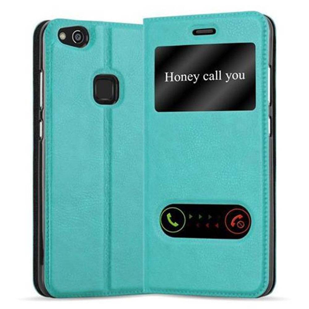 Cadorabo Schutzhülle für Huawei P10 LITE Hülle in Türkis Handyhülle Book Case Cover Etui