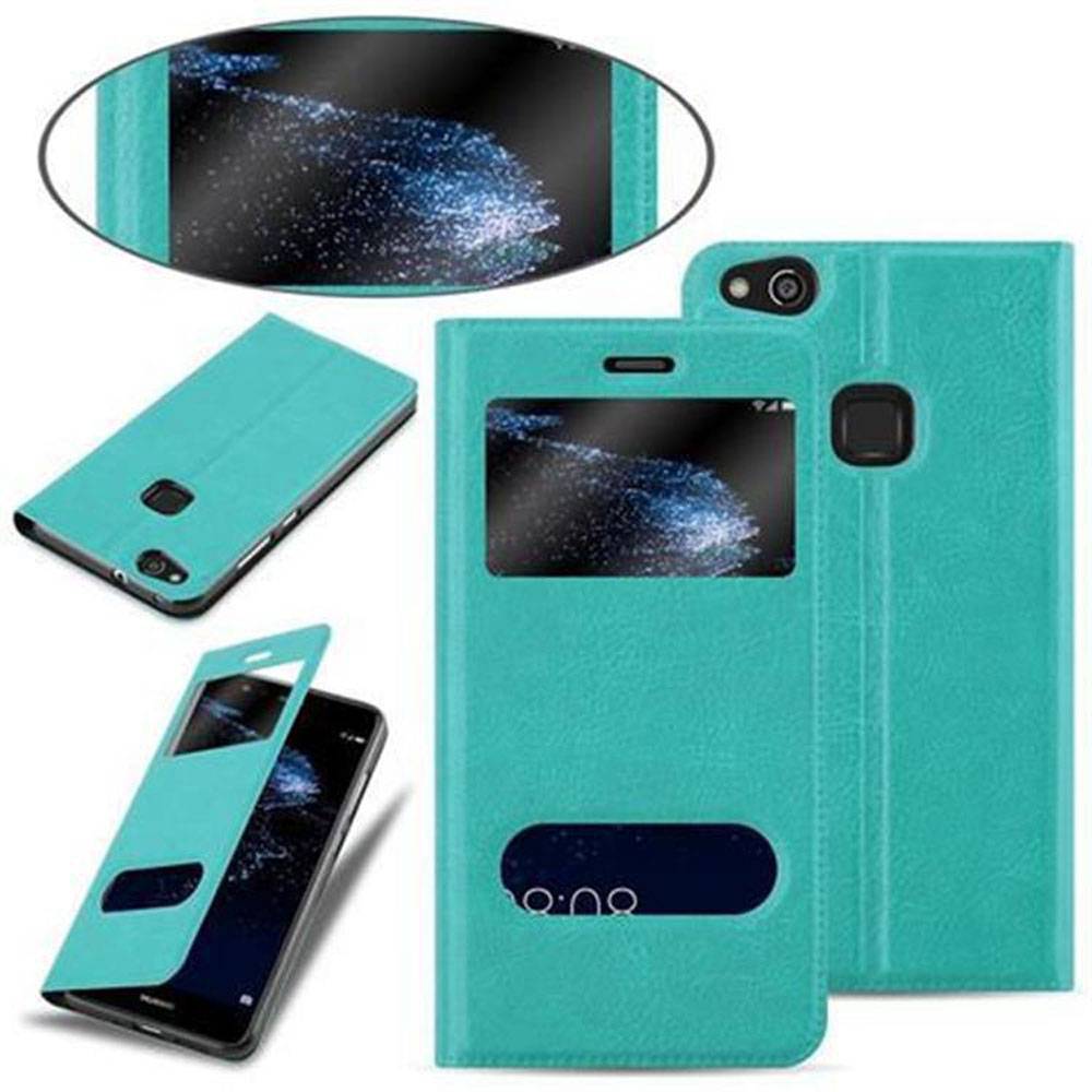 Cadorabo Schutzhülle für Huawei P10 LITE Hülle in Türkis Handyhülle Book Case Cover Etui