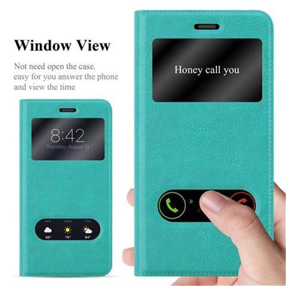 Cadorabo Schutzhülle für Huawei P10 LITE Hülle in Türkis Handyhülle Book Case Cover Etui