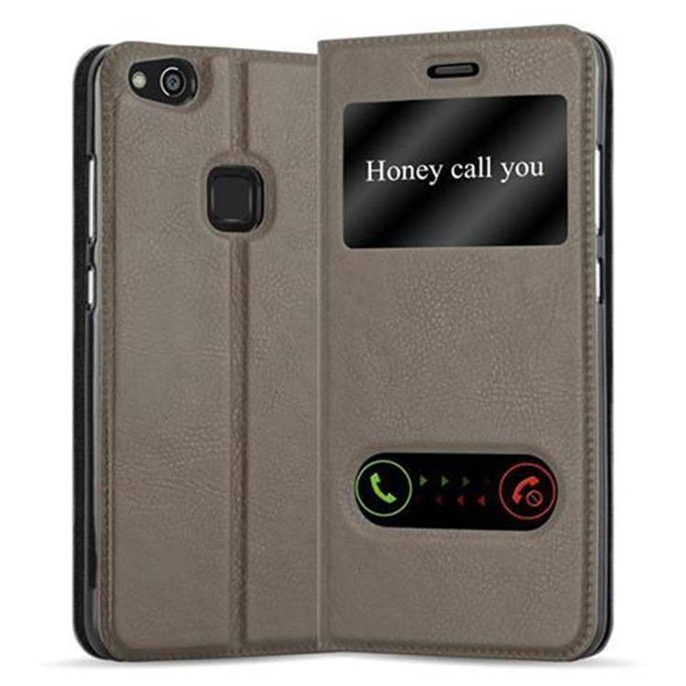 Cadorabo Schutzhülle für Huawei P10 LITE Hülle in Braun Handyhülle Book Case Cover Etui