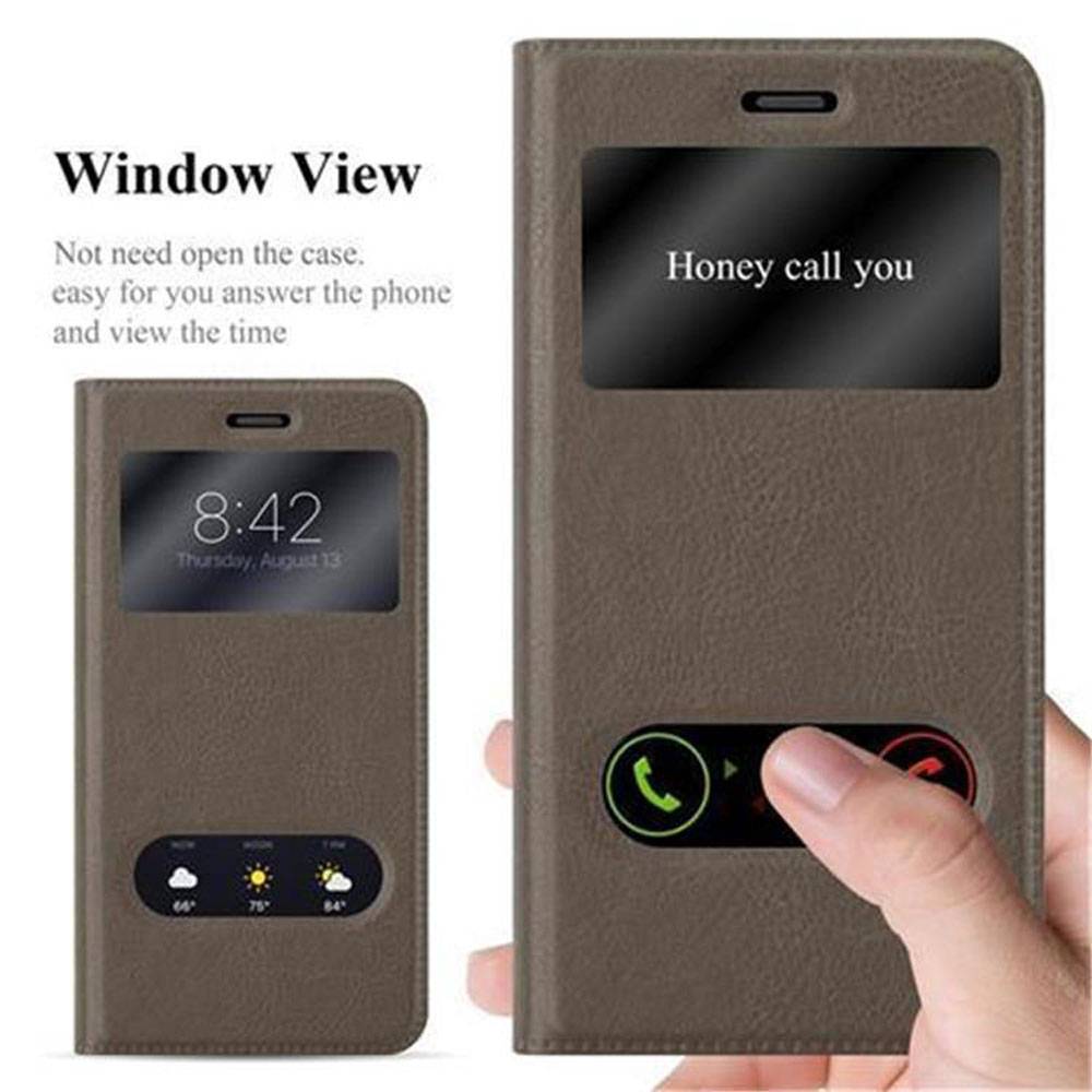 Cadorabo Schutzhülle für Huawei P10 LITE Hülle in Braun Handyhülle Book Case Cover Etui