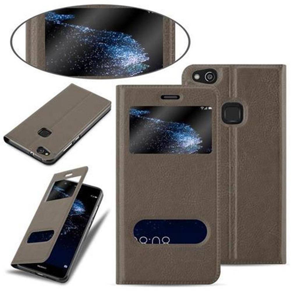 Cadorabo Schutzhülle für Huawei P10 LITE Hülle in Braun Handyhülle Book Case Cover Etui