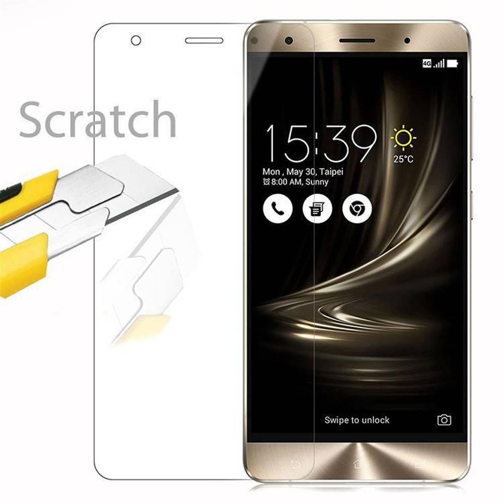 Cadorabo Panzer Folie für Asus ZenFone 3 DELUXE Schutzfolie in Transparent Gehärtetes Tempered Display-Schutzglas