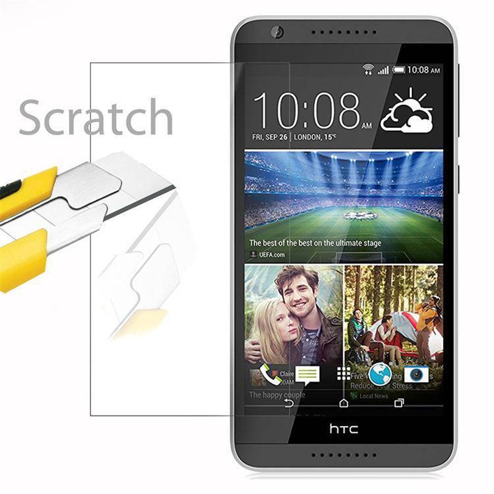 Cadorabo Panzer Folie für HTC Desire 820 Schutzfolie in Transparent Gehärtetes Tempered Display-Schutzglas