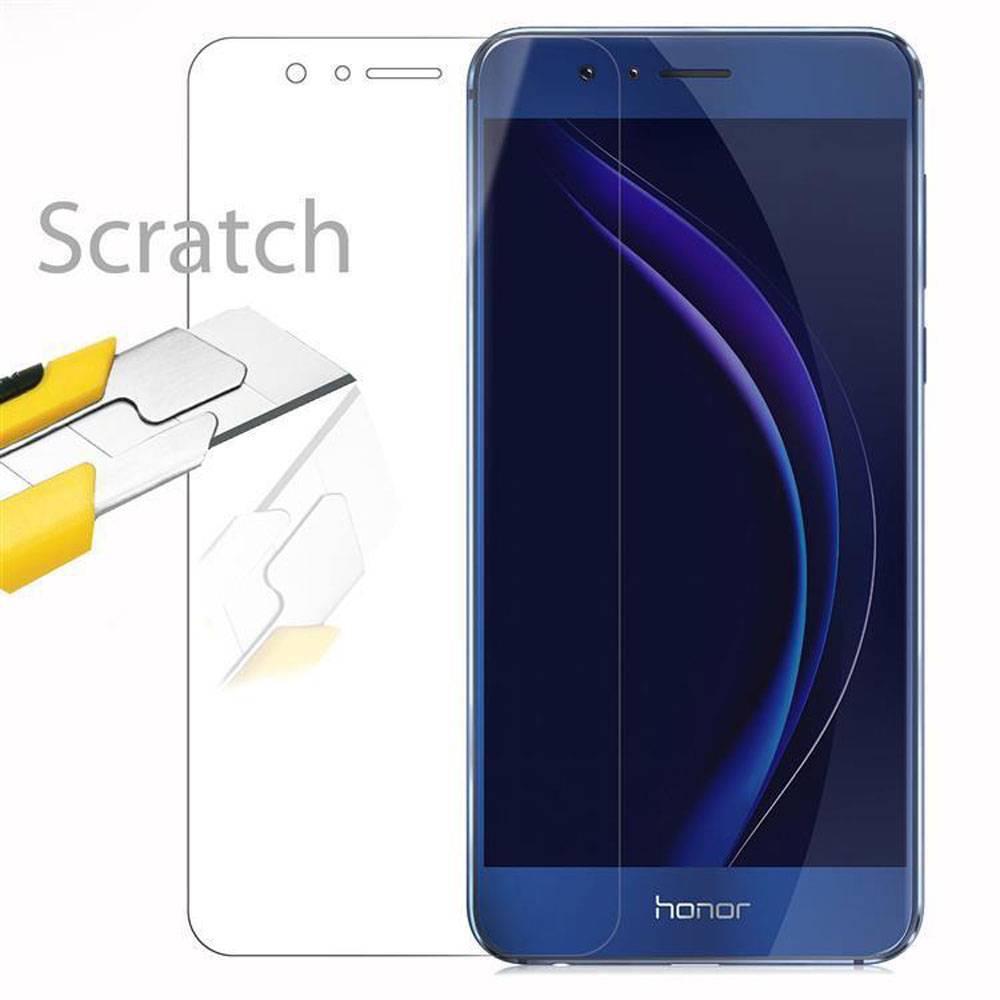 Cadorabo Panzer Folie für Honor 8 Schutzfolie in Transparent Gehärtetes Tempered Display-Schutzglas