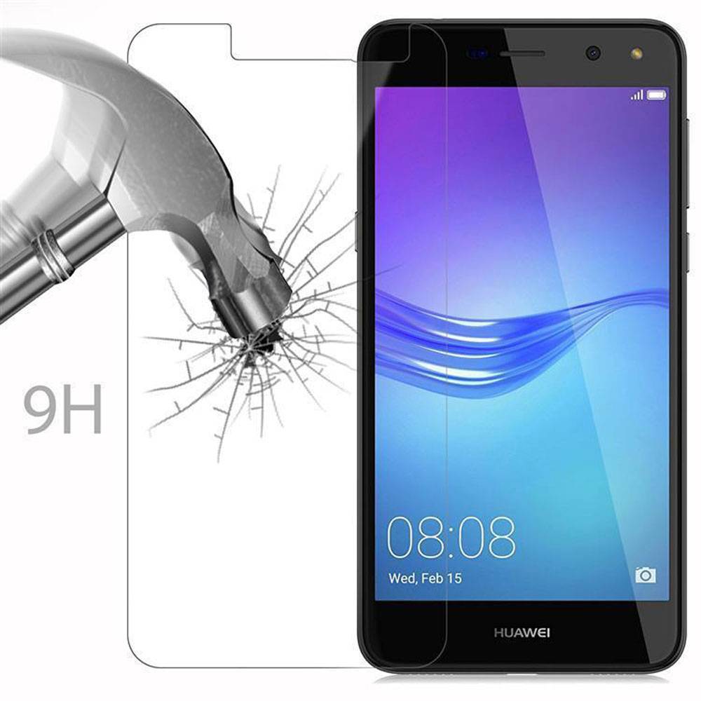 Cadorabo Panzer Folie für Huawei Y6 2017 Schutzfolie in Transparent Gehärtetes Tempered Display-Schutzglas