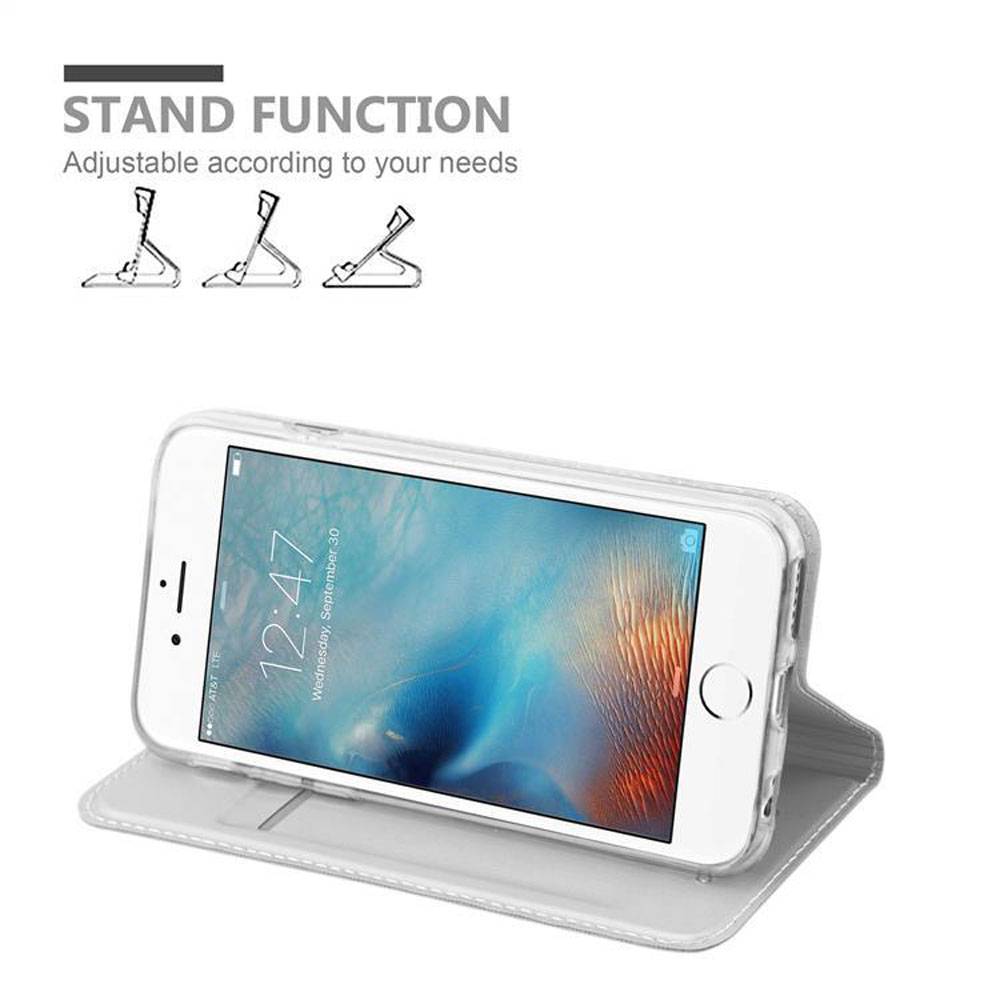 Cadorabo Handyhülle für Apple iPhone 6 / 6S Schutz Hülle in Rosa Cover Etui Book Case Booklet