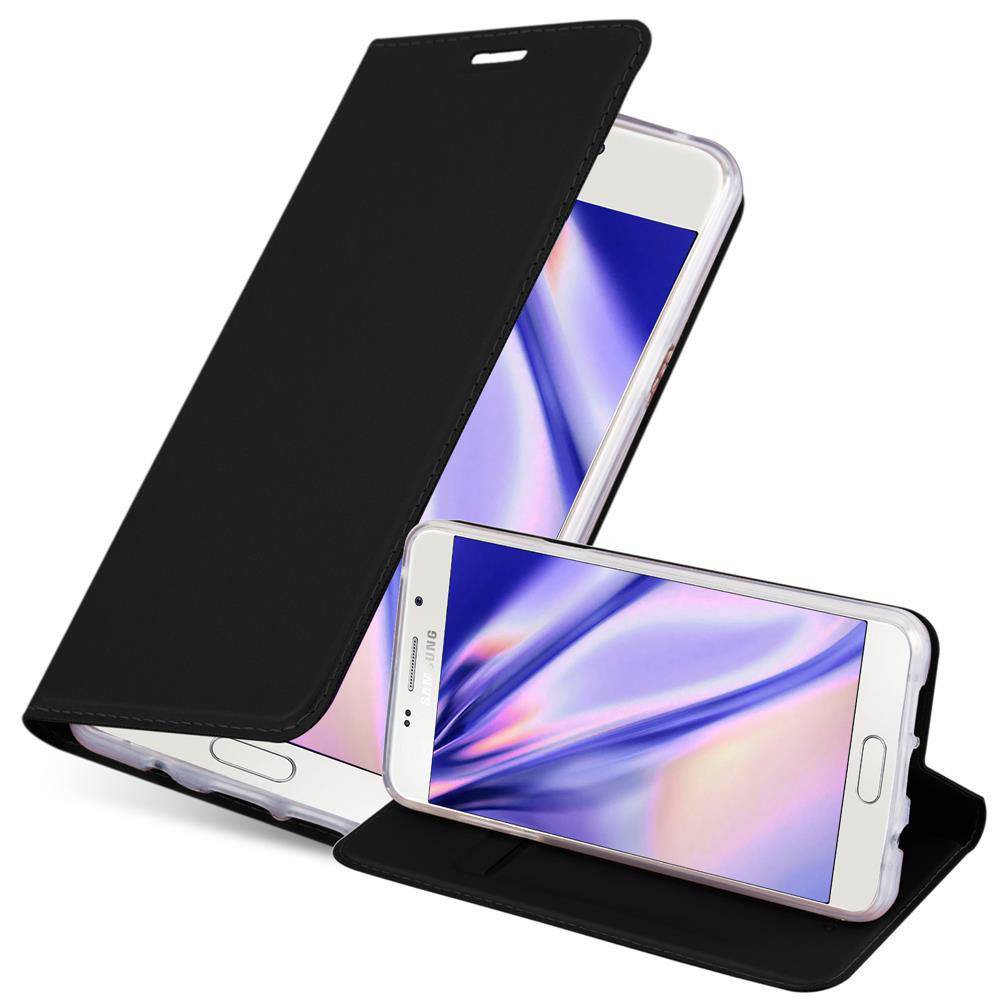 Cadorabo Handyhülle für Samsung Galaxy A3 2016 Schutz Hülle in Schwarz Cover Etui Book Case Booklet