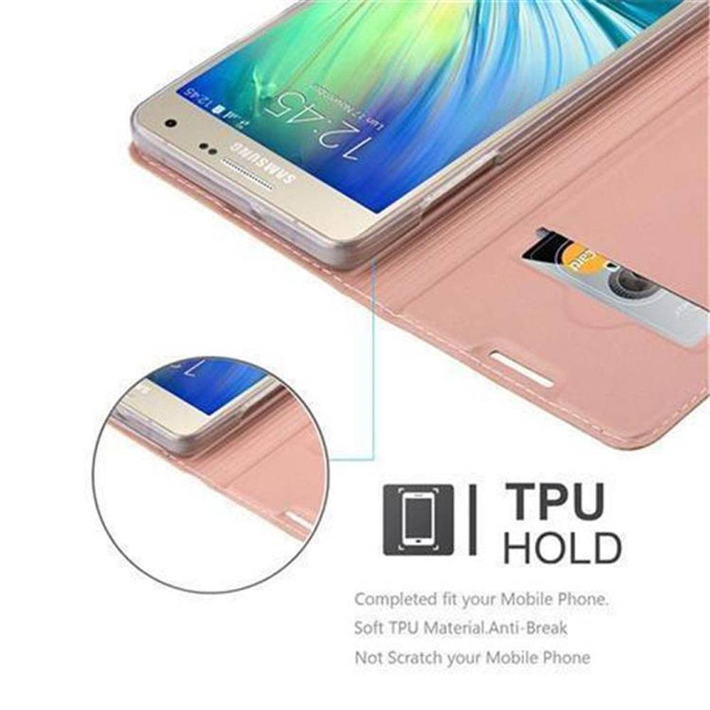 Cadorabo Handyhülle für Samsung Galaxy A5 2015 Schutz Hülle in Rosa Cover Etui Book Case Booklet