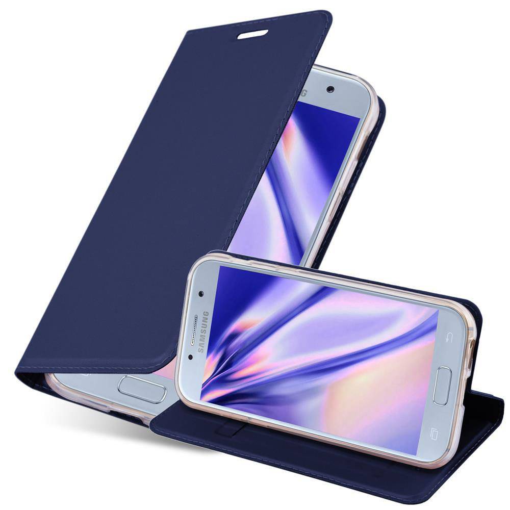 Cadorabo Handyhülle für Samsung Galaxy A5 2017 Schutz Hülle in Blau Cover Etui Book Case Booklet