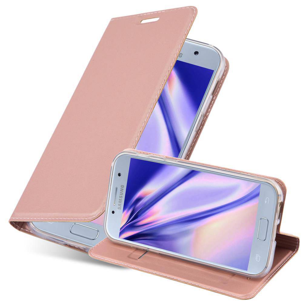 Cadorabo Handyhülle für Samsung Galaxy A5 2017 Schutz Hülle in Rosa Cover Etui Book Case Booklet