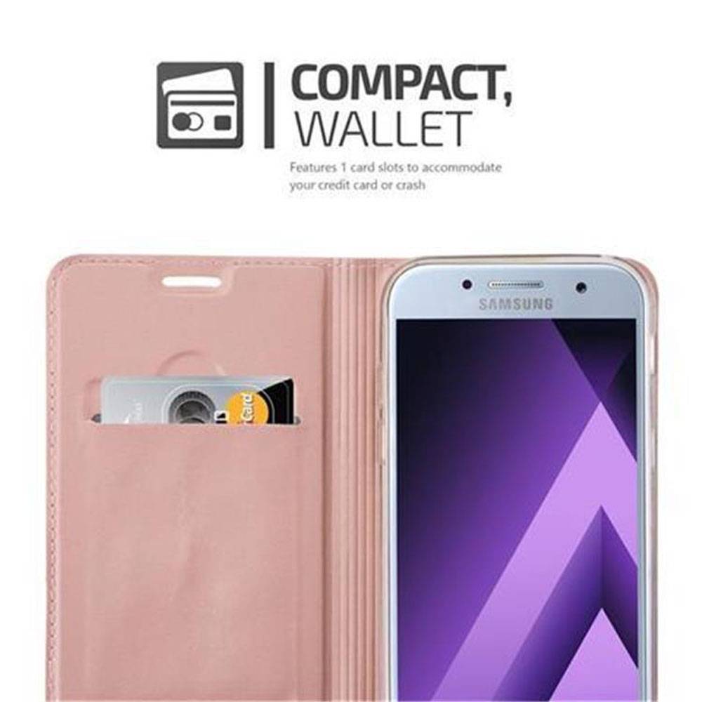 Cadorabo Handyhülle für Samsung Galaxy A5 2017 Schutz Hülle in Rosa Cover Etui Book Case Booklet