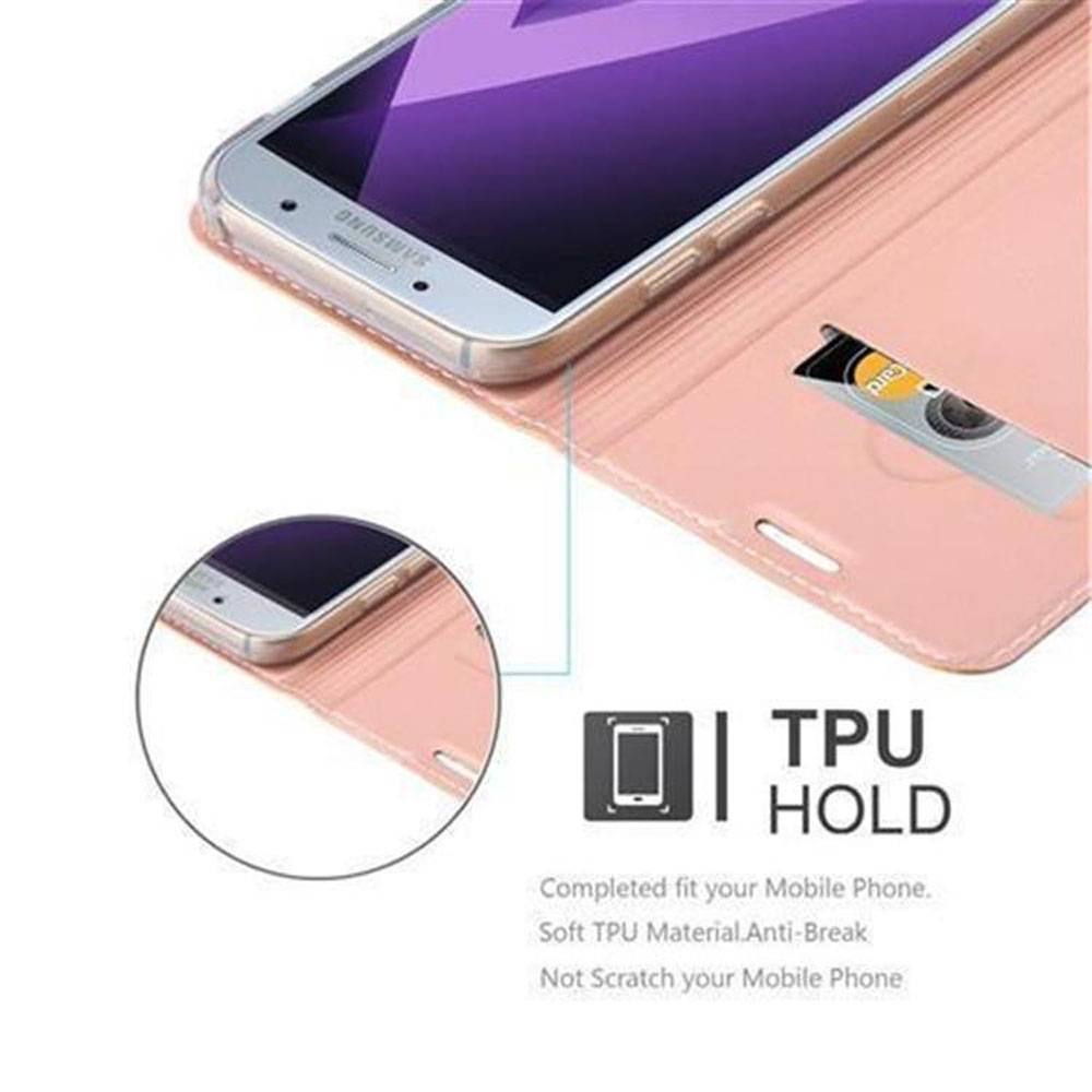 Cadorabo Handyhülle für Samsung Galaxy A5 2017 Schutz Hülle in Rosa Cover Etui Book Case Booklet