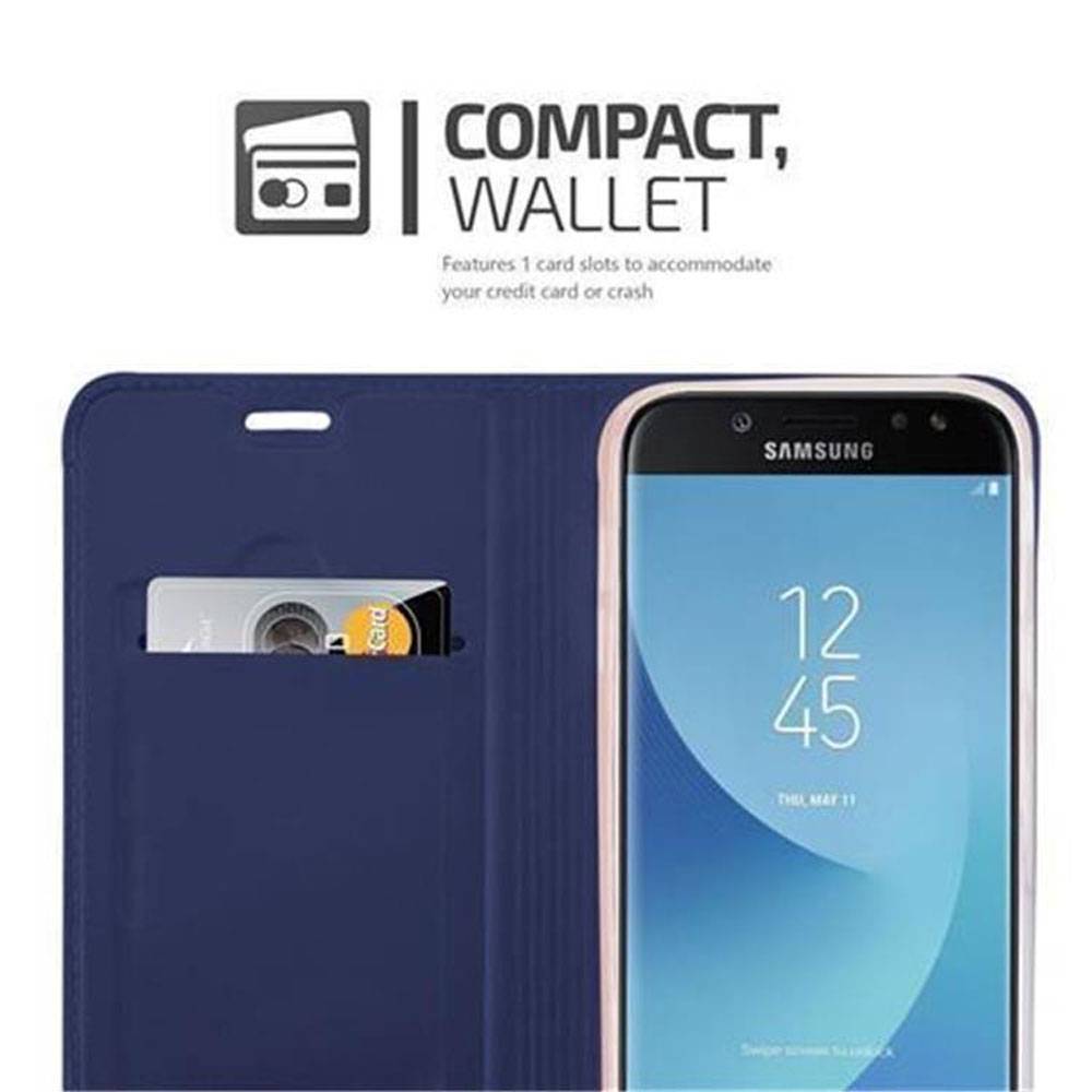 Cadorabo Handyhülle für Samsung Galaxy J3 2017 Schutz Hülle in Blau Cover Etui Book Case Booklet