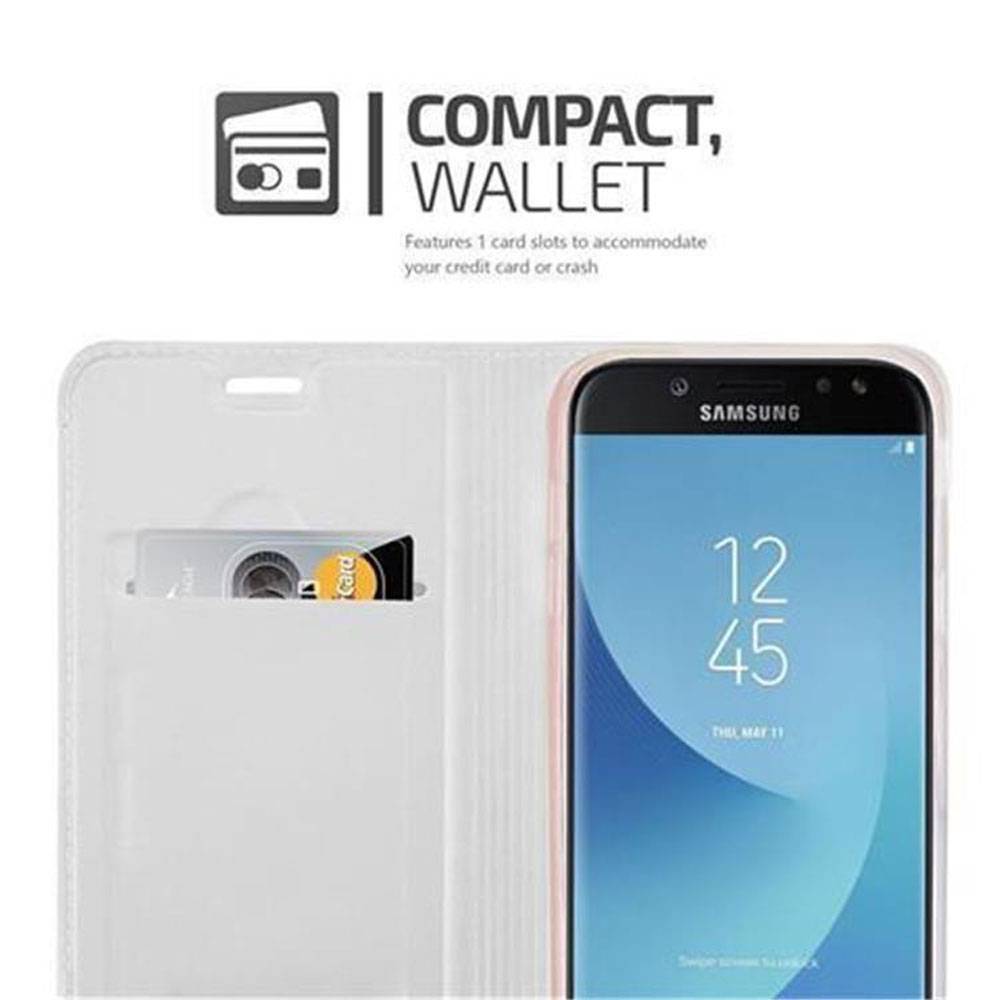 Cadorabo Handyhülle für Samsung Galaxy J5 2017 Schutz Hülle in Silber Cover Etui Book Case Booklet
