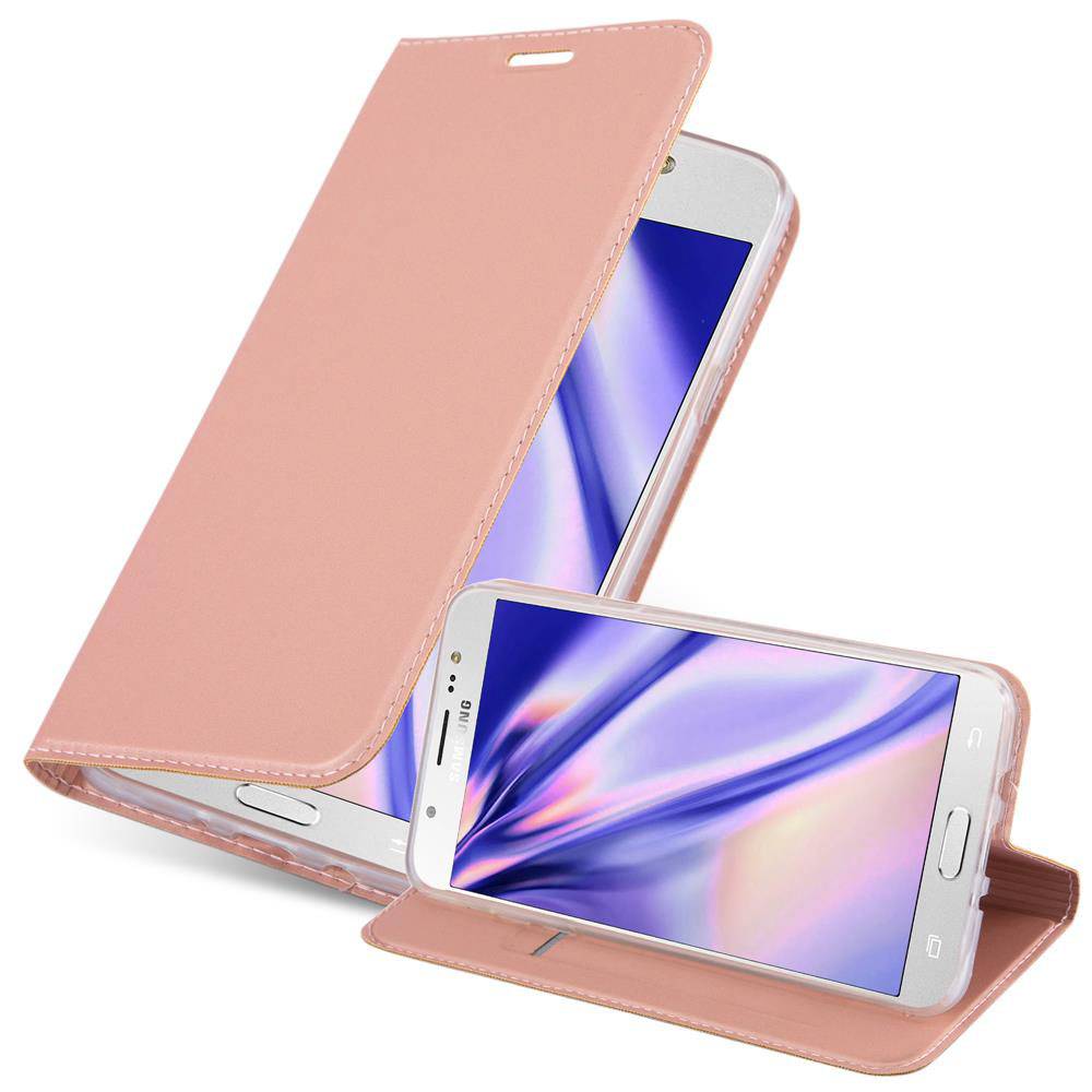 Cadorabo Handyhülle für Samsung Galaxy J7 2016 Schutz Hülle in Rosa Cover Etui Book Case Booklet