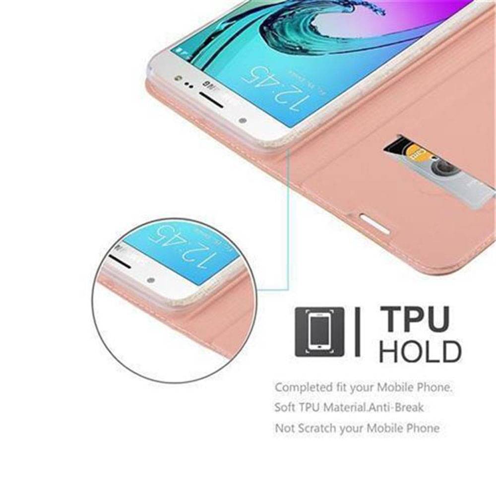 Cadorabo Handyhülle für Samsung Galaxy J7 2016 Schutz Hülle in Rosa Cover Etui Book Case Booklet