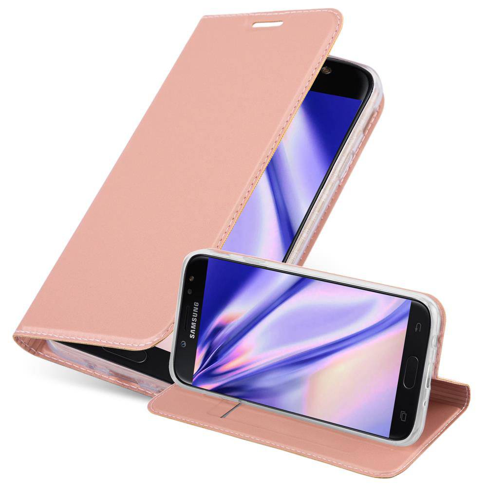 Cadorabo Handyhülle für Samsung Galaxy J7 2017 Schutz Hülle in Rosa Cover Etui Book Case Booklet