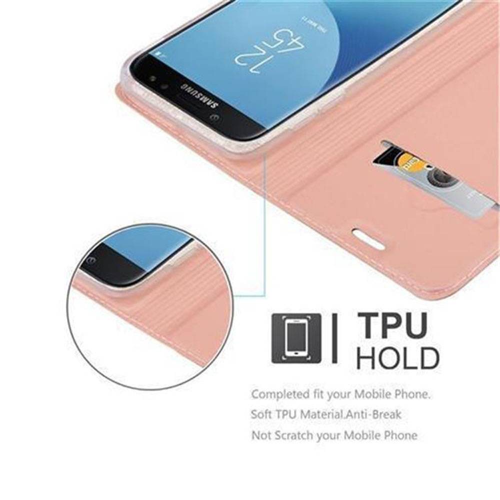 Cadorabo Handyhülle für Samsung Galaxy J7 2017 Schutz Hülle in Rosa Cover Etui Book Case Booklet