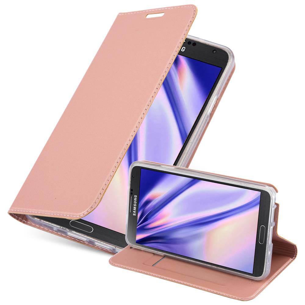 Cadorabo Handyhülle für Samsung Galaxy NOTE 3 Schutz Hülle in Rosa Cover Etui Book Case Booklet