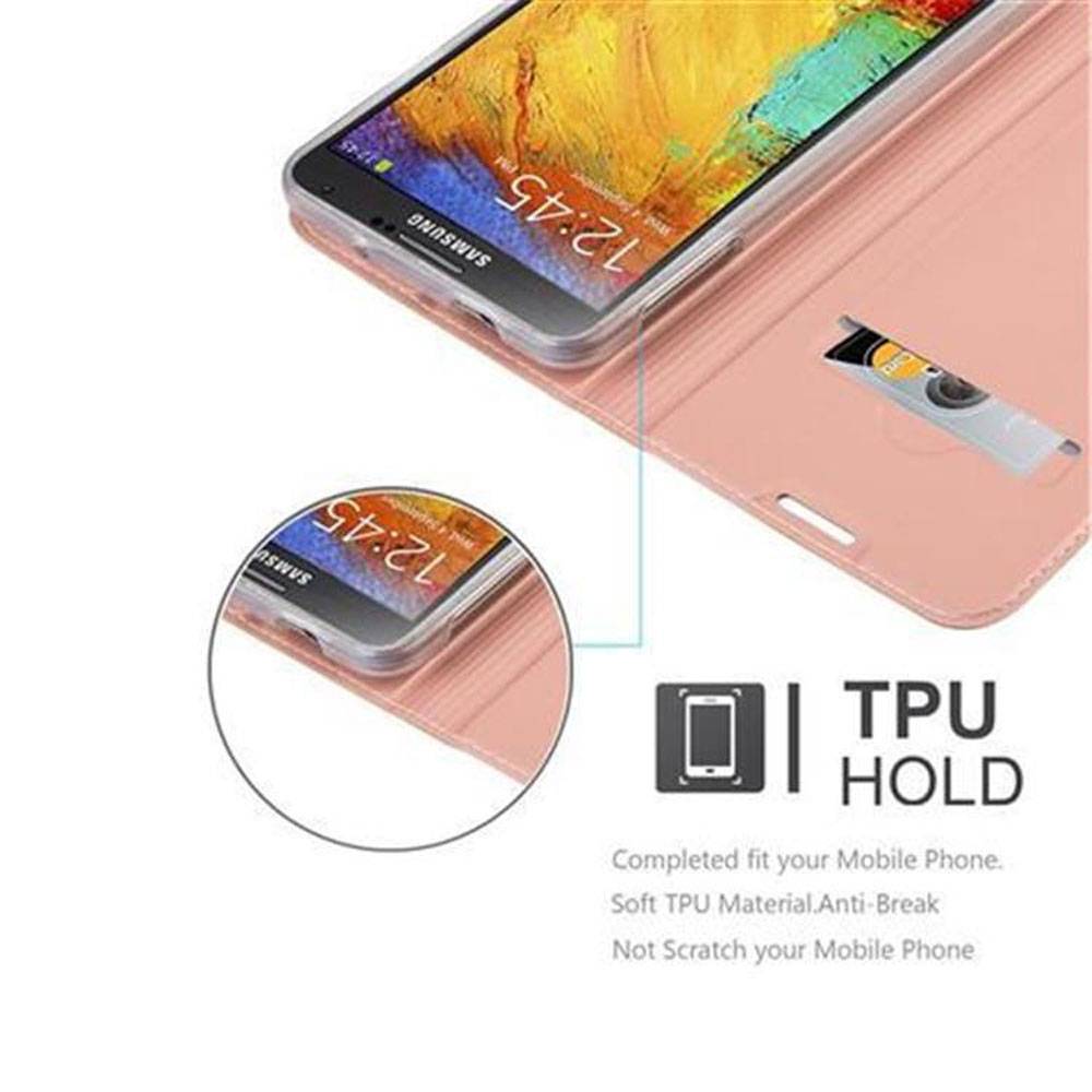 Cadorabo Handyhülle für Samsung Galaxy NOTE 3 Schutz Hülle in Rosa Cover Etui Book Case Booklet
