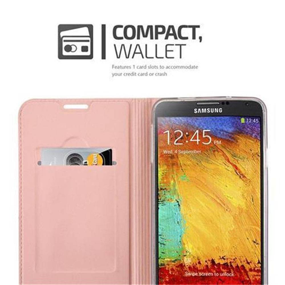 Cadorabo Handyhülle für Samsung Galaxy NOTE 3 Schutz Hülle in Rosa Cover Etui Book Case Booklet