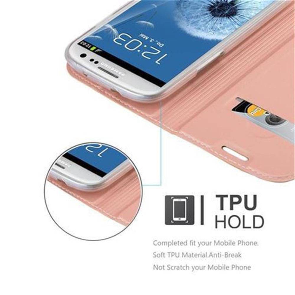 Cadorabo Handyhülle für Samsung Galaxy S3 / S3 NEO Schutz Hülle in Rosa Cover Etui Book Case Booklet
