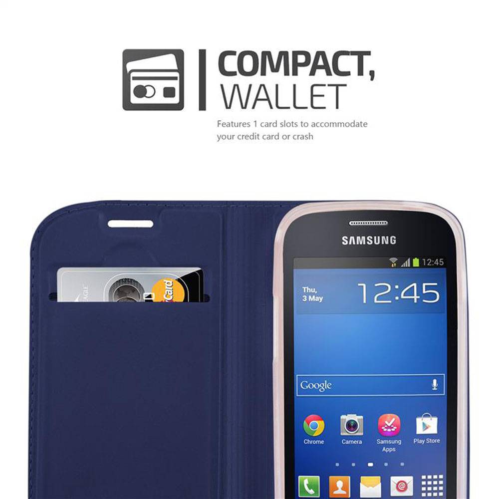 Cadorabo Handyhülle für Samsung Galaxy S3 MINI Schutz Hülle in Blau Cover Etui Book Case Booklet