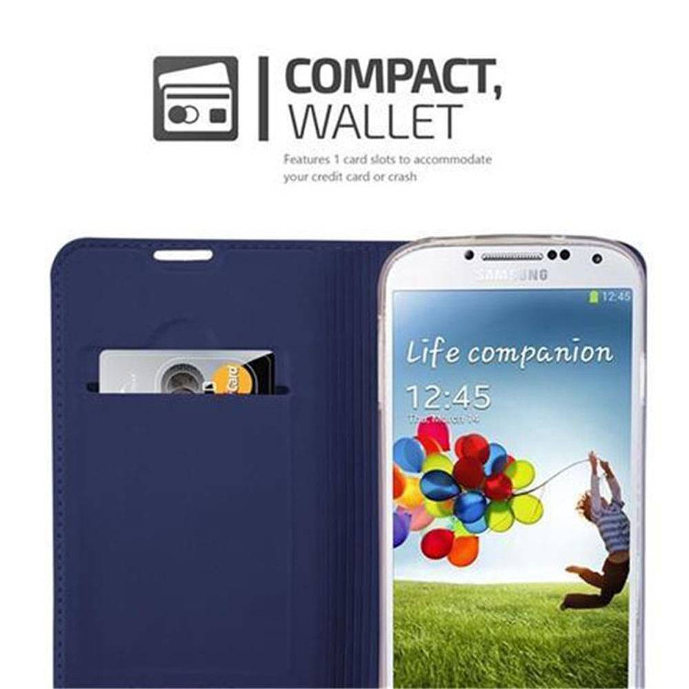 Cadorabo Handyhülle für Samsung Galaxy S4 Schutz Hülle in Blau Cover Etui Book Case Booklet