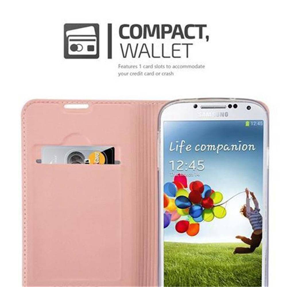 Cadorabo Handyhülle für Samsung Galaxy S4 Schutz Hülle in Rosa Cover Etui Book Case Booklet