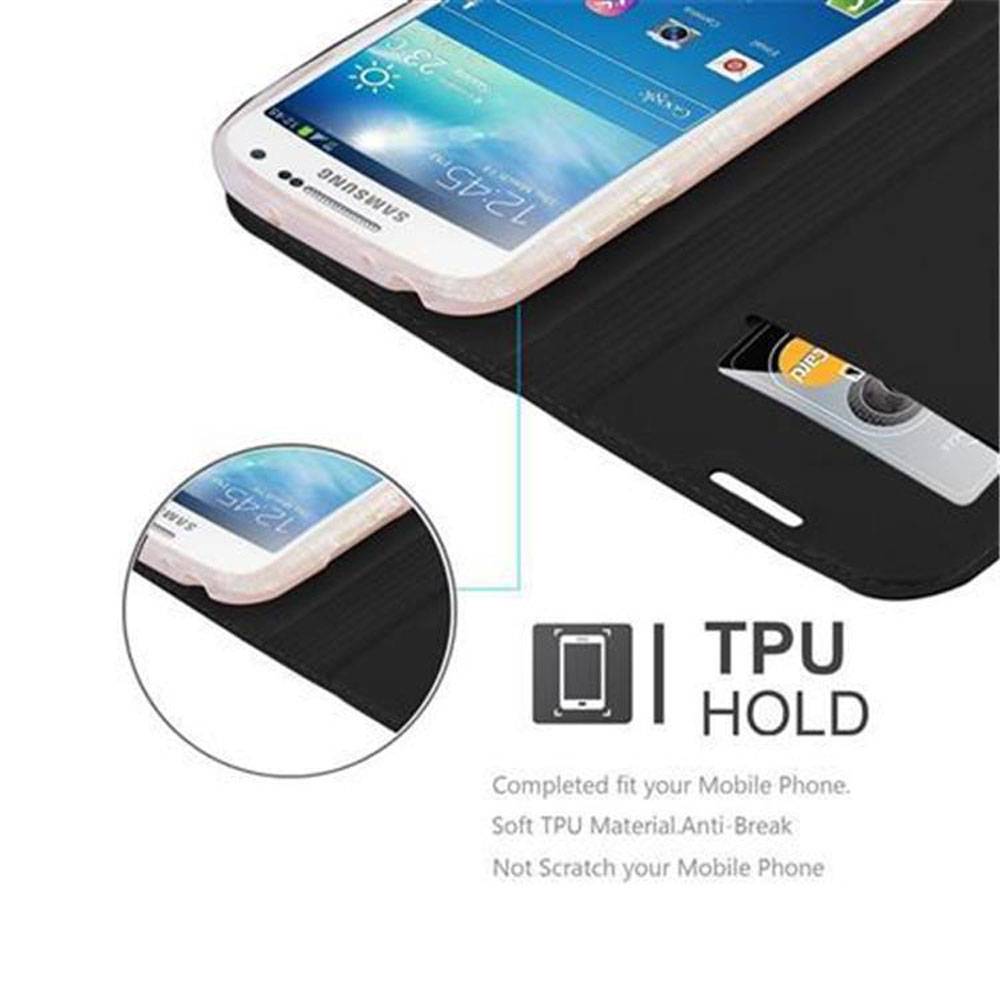 Cadorabo Handyhülle für Samsung Galaxy S4 MINI Schutz Hülle in Schwarz Cover Etui Book Case Booklet