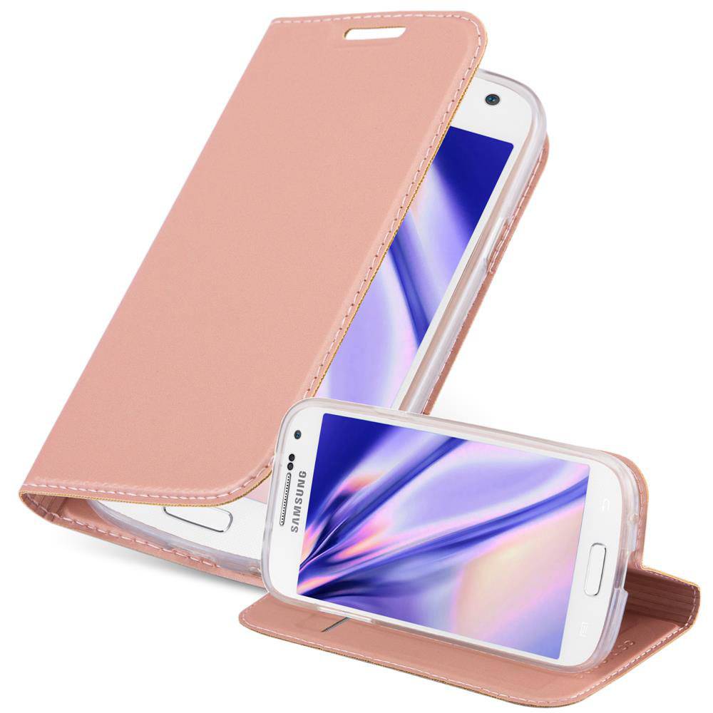 Cadorabo Handyhülle für Samsung Galaxy S4 MINI Schutz Hülle in Rosa Cover Etui Book Case Booklet