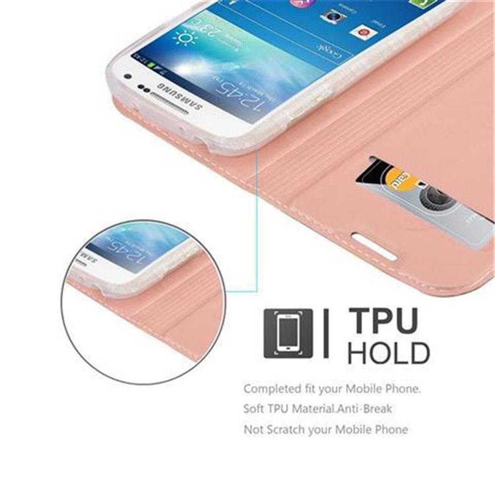 Cadorabo Handyhülle für Samsung Galaxy S4 MINI Schutz Hülle in Rosa Cover Etui Book Case Booklet