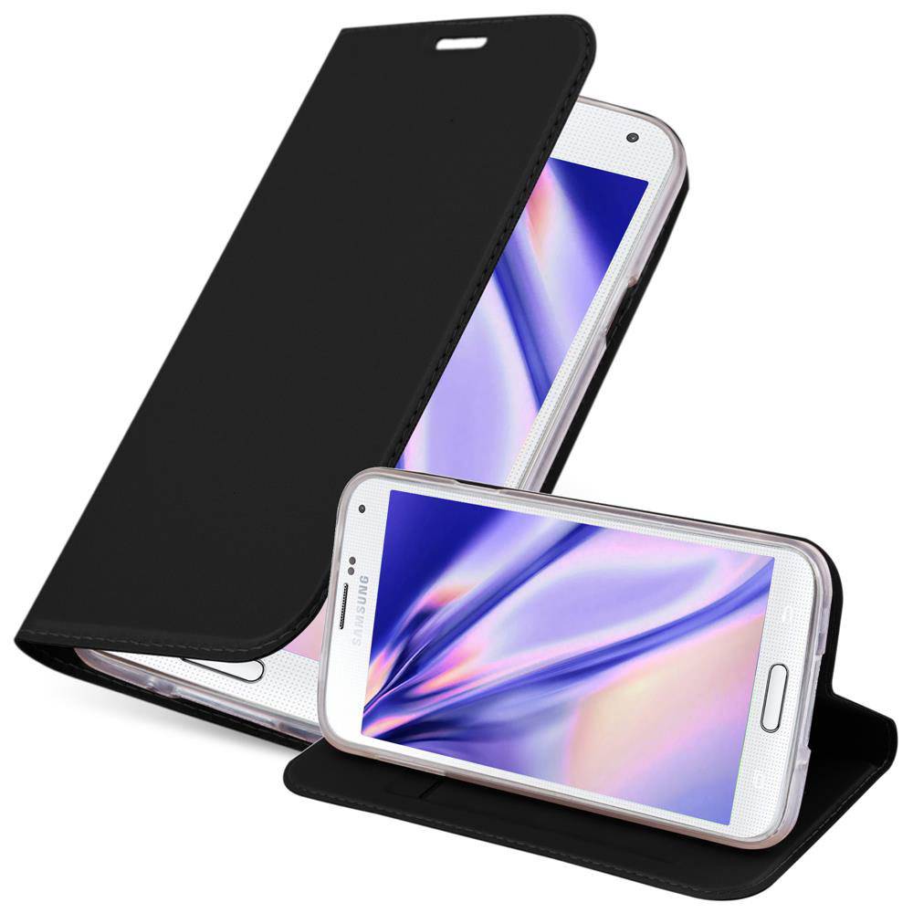 Cadorabo Handyhülle für Samsung Galaxy S5 / S5 NEO Schutz Hülle in Schwarz Cover Etui Book Case Booklet