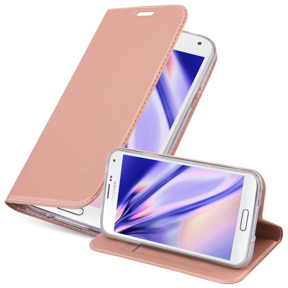 Cadorabo Handyhülle für Samsung Galaxy S5 / S5 NEO Schutz Hülle in Rosa Cover Etui Book Case Booklet