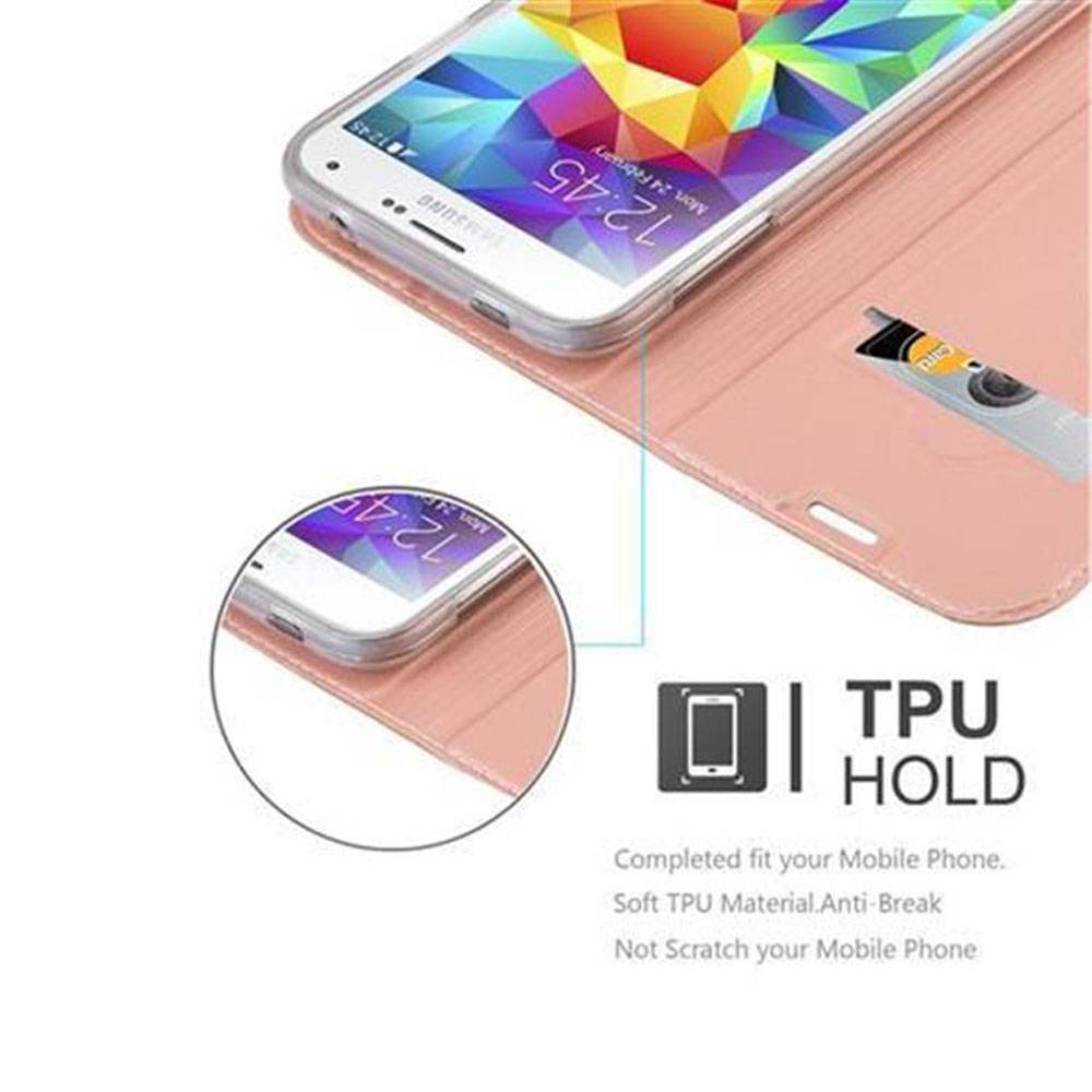 Cadorabo Handyhülle für Samsung Galaxy S5 / S5 NEO Schutz Hülle in Rosa Cover Etui Book Case Booklet
